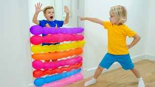 Kids play with balloons  Funny stories for kids [upl. by Hally]