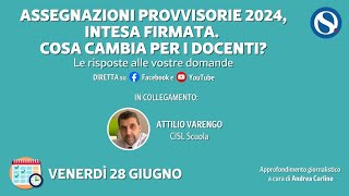 Assegnazioni provvisorie 2024 INTESA firmata Cosa cambia per i docenti e ATA [upl. by Haughay87]