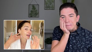 Specialist Reacts to Emilia Clarkes Skin Care Routine [upl. by Ynffit339]