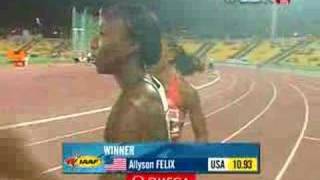 Allyson Felix wins the 100m [upl. by Nnaeirrac]