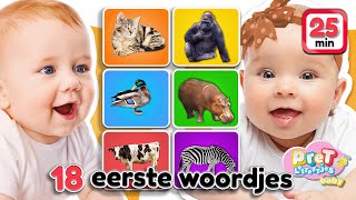 Pretlettertjes Baby TV • DIEREN • 18 Eerste Woordjes Special • Nederlandse baby filmpjes [upl. by Lew988]