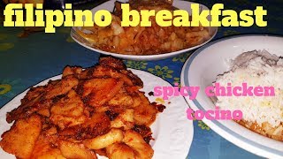 HOW TO MAKE SPICY CHICKEN TOCINO  FILIPINO DISH  filipino breakfast [upl. by Nixon]