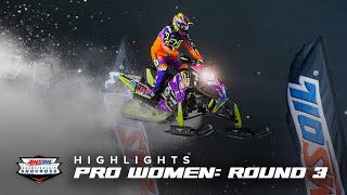 HIGHLIGHTS  Pro Women Round 3 of AMSOIL Championship Snocross 20222023 [upl. by Landy704]