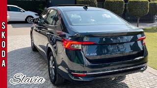 2024 All New Skoda Slavia 🔥 10L Style AT Top Model  Grey Colour  Most Detailed Walkaround Video [upl. by Tikna]