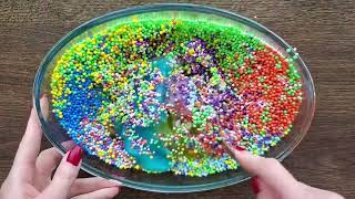 ASMR CRUNCHY SLIME  Satisfying Slime Making with Foam Beads [upl. by Scheck]