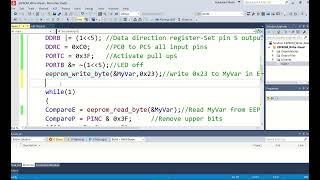 Writing and reading to from EEPROM using the header file in AtMega328P [upl. by Platon]