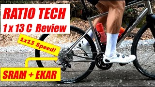 Ratio Tech 13 C Review w Campagnolo Ekar and Sram1x13 Speed Gravel Setup [upl. by Meesaw]