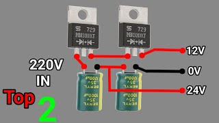 Top 2 Dual 220V TO 12V Battery Charger Circuits Using High Current Rectifier Dodes [upl. by Nyltiak]