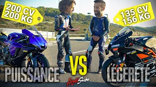 Puissance ou légèreté   Yamaha R1 vs KTM RC8C [upl. by Grannie]