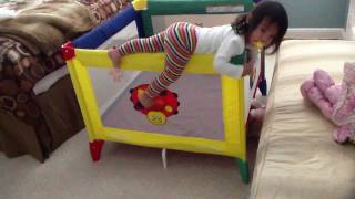 Toddler Escapes Graco Playard Playpen [upl. by Aicilana386]