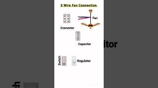 3 Wire Fan connection regulaterswitchcapacitor electrician  technical short youtubeshorts [upl. by Anairuy]