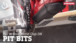 Val di Sole MTB World Cup DH PIT BITS  Bike Tech [upl. by Laro733]