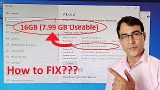 How to Fix All RAM GB Not Useable Problem in Windows 10  16GB Ram Installed Only 8GB Usable [upl. by Sitra444]