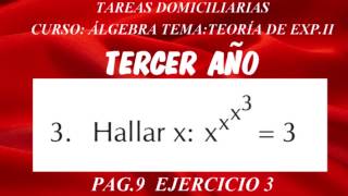 TAREA 02 ÁLGEBRA  TEORÍA DE EXPONENTES II  PAG 9 PROBLEMA 3 [upl. by Urbas]