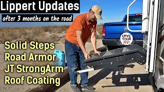 Review Updates  Lippert Solid Steps Road Armor EQ JT StrongArm Stabilizers amp Alpha Roof Coating [upl. by Neelav]