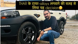 Scorpio Tyre modification experience and review of installing Thar TyreAlloys in Scorpio [upl. by Niddala663]