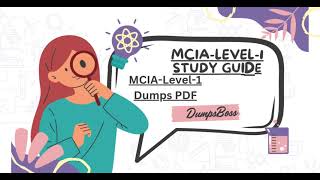 DumpsBoss Study Guide Your Path to MCIALevel1 Exam Success [upl. by Eilujna]