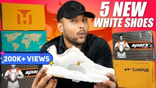 5 Best Amazon White ShoesSneakers Under 50010001500 🔥 Shoes Haul 2023 Campus Sparx  ONE CHANCE [upl. by Coke505]