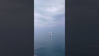 Goes to sea Thunderstorm approaching fishingboat sea thunderstorm sea muggia adriatic [upl. by Netram]