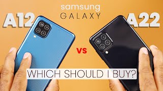 Samsung Galaxy A22 vs Galaxy A12 Comparison  Which Should You Buy [upl. by Atnahsal]