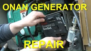 Onan Generator Repair  Replacing Control Board amp Voltage regulator [upl. by Noizneb770]