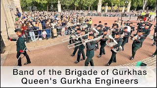 Gurkhas marching into Buckingham Palace during Changing of the Guard [upl. by Huskey]