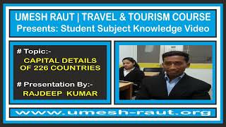 Travel And Tourism Course  Subject Knowledge  Capital  Rajdeep Kumar [upl. by Dolan383]