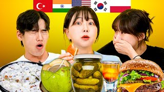 Koreans Try Best Hangover Foods Around the World For The First Time  KATCHUP [upl. by Ayidah]