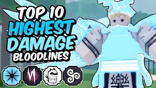 Top 10 HIGHEST DAMAGE Shinobi Life 2 Bloodlines [upl. by Tihw789]