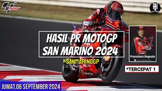 Hasil Motogp Hari iniHasil Latihan Bebas Gp San Marino 2024PR Gp San Marino 2024Jadwal Motogp [upl. by Parrie615]