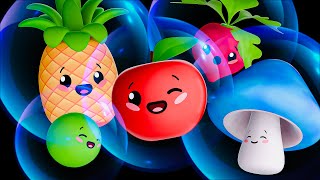 Bubble Park Party 🫧 Dancing Fruit amp Veggies Visual Stimulation Baby Sensory Video [upl. by Doane]