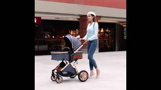 One Click Fold 3 in 1 Luxury Baby stroller with car seat baby carriage stroller pram [upl. by Corrianne949]