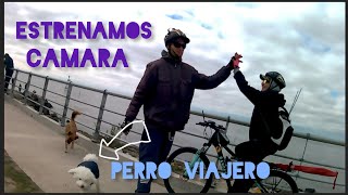 Paseo en bicicleta con nuestro perro viajero  estrenando camara de acción Gadnic extreme 13 [upl. by Ailices189]