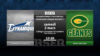 RSEQ D1 Basketball Féminin 🏀 SF SainteFoy v SaintJean 20240302 [upl. by Dorcea353]