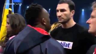 DERECK CHISORA slapped and spit water to klitschko [upl. by Eiram]