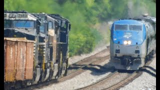 NS And Amtrak Meet At South Manassas [upl. by Eelyak382]