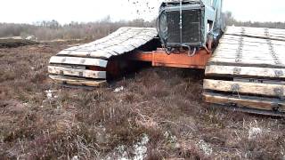 Bog Excavator ditching in Irish Bog Part 1 [upl. by Ahsinelg]