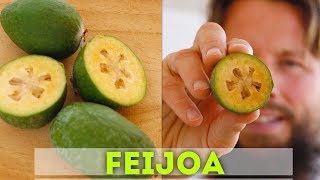 FEIJOA FRUIT HOW TO EAT AND OPEN FEIJOA THE BEST WAY [upl. by Sheela214]