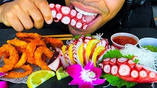 ASMR EATING OCTOPUS SASHIMI FRIED CALAMARI MUKBANG LIVE GONE WRONG CHOKES JERRY NO TALKING [upl. by Brittan]