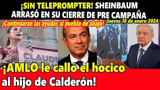 ¡Sin Teleprompter Sheinbaum arrasó con Xóchitl ¡AMLO le calló el hocico a Calderón [upl. by Hyozo]