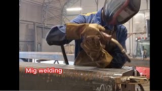 the daily routine of a welder welds grinds and so on in a circle [upl. by Messing328]