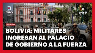 ALERTA EN BOLIVIA Militares tomaron la plaza Murillo y entraron al Palacio de Gobierno [upl. by Treacy]