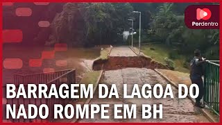 Barragem da Lagoa do Nado rompe e aumenta risco de alamento avenida de BH [upl. by Gaspard]