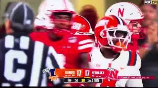 Dylan Raiola Pass to Isaiah Neyor Thomas Fidone Nebraska Husker Football vs Illinois 92024 [upl. by Edrahs]