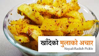 Mula ko Achar  खाँदेको मुलाको अचार  Nepali Radish Pickle Recipe  Babus Cooking [upl. by Ynaffad]