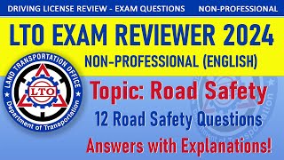 LTO Exam Reviewer 2024 English  Drivers License  Topic Road Safety  with Explanations [upl. by Annotahs]