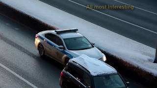 Russian police car rides with a siren on a call  Moscow [upl. by Cogen]