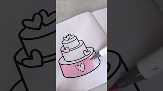 ASMR Coloreando un Pastel🍰 viralshort asmr coloring satisfying relaxing colors draw [upl. by Frasier]