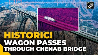 Historic Wagon passes through Chenab Bridge as Indian Railways to begin services by end of 2024 [upl. by Kinata]