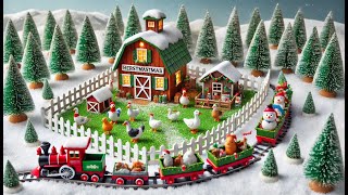 Festive Snowy Animal Diorama with Christmas Train ❄️🐑🎄 [upl. by Dnallor488]